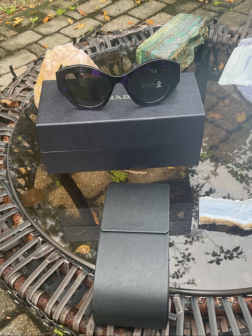 Prada Black Cat-Eye Sunglasses with Dark Lenses